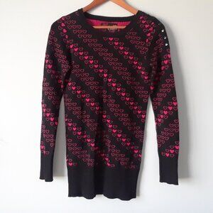 Vintage Y2K Streetwear Society Pink Hearts 100% Cotton Sweater
